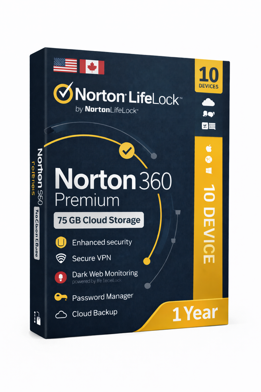 Norton 360 Premium – 10 Devices | 1 Year + 75GB Cloud